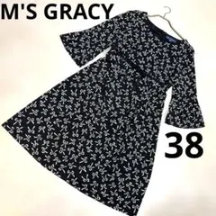 M'S GRACY リボン柄ワンピース 38