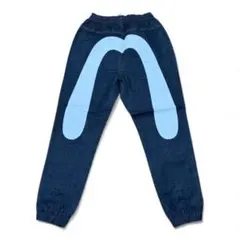 EVISU White Big Hills Print デニムジョガーパンツ M