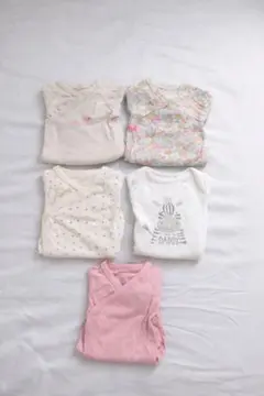 1m 54 女の子　プチバトー　長袖　ベビー肌着　セット　6枚