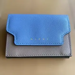 MARNI マルニ 三つ折り財布 サフィアーノレザー マルチカラー ブルーのサムネイル