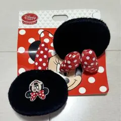 【匿名配送】 ミニーちゃん 耳 パッチン ヘアピン リボン付き ヘアクリップ