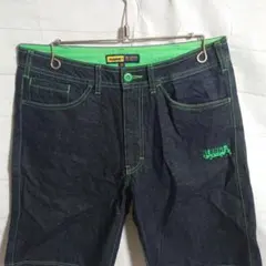 け367 エクストララージ　デニム ショートパンツ W32 紺