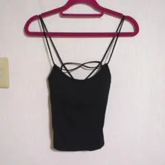 ブラック クロスバック タンクトップ