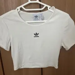 adidas リブクロップドトップス ホワイトのサムネイル