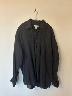 90s LEOROSSI レーヨンシャツ ブラック イタリア製 ヴィンテージ