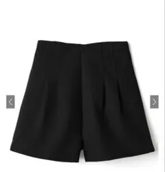 【GRL at1647】ブラックハイウエストタックショートパンツ