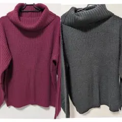 長袖ニットセーター　(セット販売)