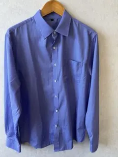 青色チェック柄 長袖シャツ Sサイズ（日本サイズL相当）