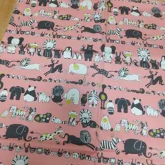 動物柄 ピンク 綿生地 手芸用