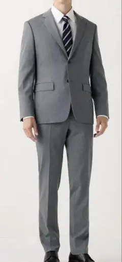 ユニクロ　ストレッチウールスリムジャケット&パンツ　セットアップ　グレー