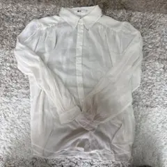 【UNIQLO】ホワイト シースルー 長袖シャツ