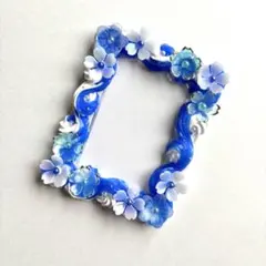 【No.312】ホイップデコ　トレカケース　硬質ケース　青　白　花