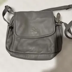 【良品】Bruno Rossi グレー レザー ショルダーバッグ