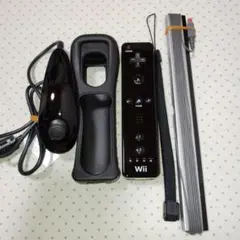 wiiリモコン　黒　フルセット　センサーバー付き