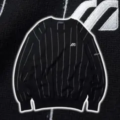 90s mizuno pinstripe wool knit bigM Cboyのサムネイル