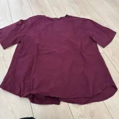UNIQLO バーガンディ コットンシャツブラウス