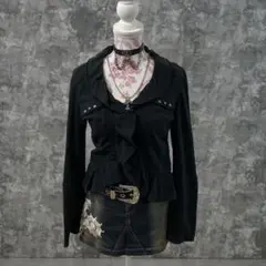 平成ギャル y2k フリル　カーディガン　ギミック　マクブリング　ダークコア