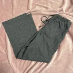 GU ブラッシュドリブイージーパンツ グレー Mサイズ