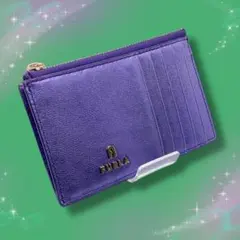 超美品 フルラ フラグメントケース カードケース カメリア メタリックパープル