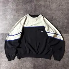 【90s】GREENLINE ダイヤキルト切り替えスウェットY2Kテック古着XL