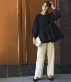 ruirue boutique シークレットゴム スラックス ストレートパンツ