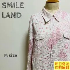 スマイルランド SMILE LAND 長袖シャツ 花柄 桜 Mサイズ 1445