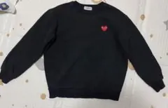 黒 ハート刺繍 スウェット