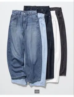 UNIQLO バギーカーブジーンズ 24 レディース ダークグレー