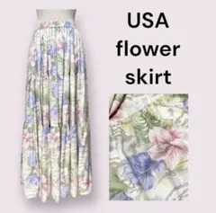 vintage ヴィンテージ スカート 花柄 80年代 レトロ USA 海外古着のサムネイル