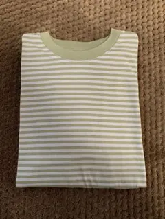 天竺編みクルーネック長袖Ｔシャツ 黒ボーダー L 無印良品