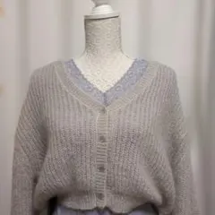 レース付きVネックリブインナー