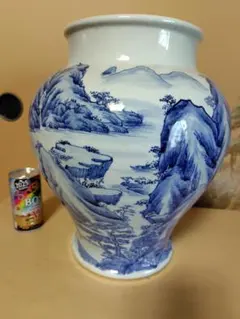 陶器 花瓶 山水画 景観図 壺 景徳鎮 程飛作品 - メルカリ