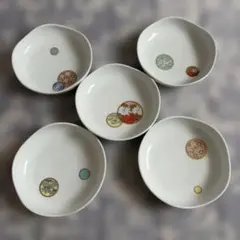 深川製磁　寿赤絵　取皿揃　５枚セット　新品・未使用のサムネイル