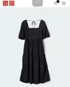 UNIQLOリネンブレンドシャーリングワンピースS