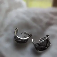 ヴィンテージ　シルバーフープイヤリング