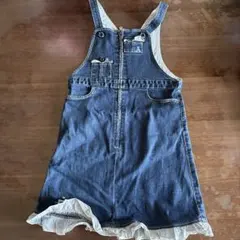 ファミリア◆f dash 紺色　デニムジャンバースカート 120cm