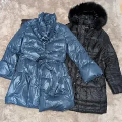 ネイビー・ブラック ダウンジャケットセット