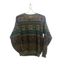 International club ニット　セーターアメカジ　カーキ　ブラウン