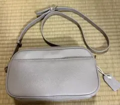 LASIEM ラシエム本革 お財布機能付きショルダーバッグ ライトグレージュ