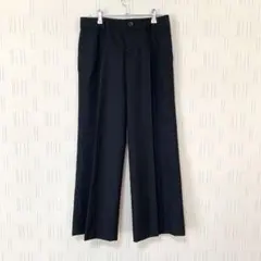 ユニクロ　UNIQLO タックワイドパンツ　ブラック　センタープレスパンツ　黒M