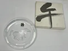 レリーフ皿 馬デザイン HOYAクリスタル【未使用品】