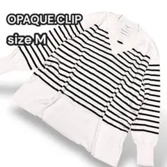 オペークドットクリップ オーバーサイズニット ボーダー オーガニック【M】オフ白