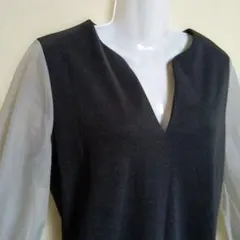 KAERDIY シースルー袖 Vネック ワンピース パーティー 二次会 食事会