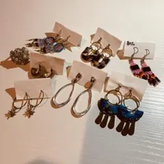 ユニークデザインのピアスセット7種＋指輪1種