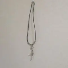 十字架　星　チャーム付き　ネックレス　約48cm
