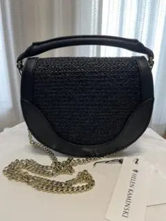 ✨新品未使用品　ヘレンカミンスキー　ラフィア×本革　2wayバック　ブラックのサムネイル