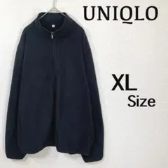 『ユニクロ』(XL)＊ジップアップジャケット＊フリース＊アウター＊カジュアル＊黒