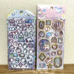 【２枚セット】うるちゅる　宝石シール　ぷっくりシール　ジュエルシール　シマエナガ