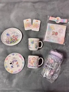 ダッフィー20周年　スーベニア　カップ　プレート　タンブラー　ランチクロス