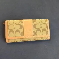 Coach モノグラム 長財布 ベージュ/ブラウン